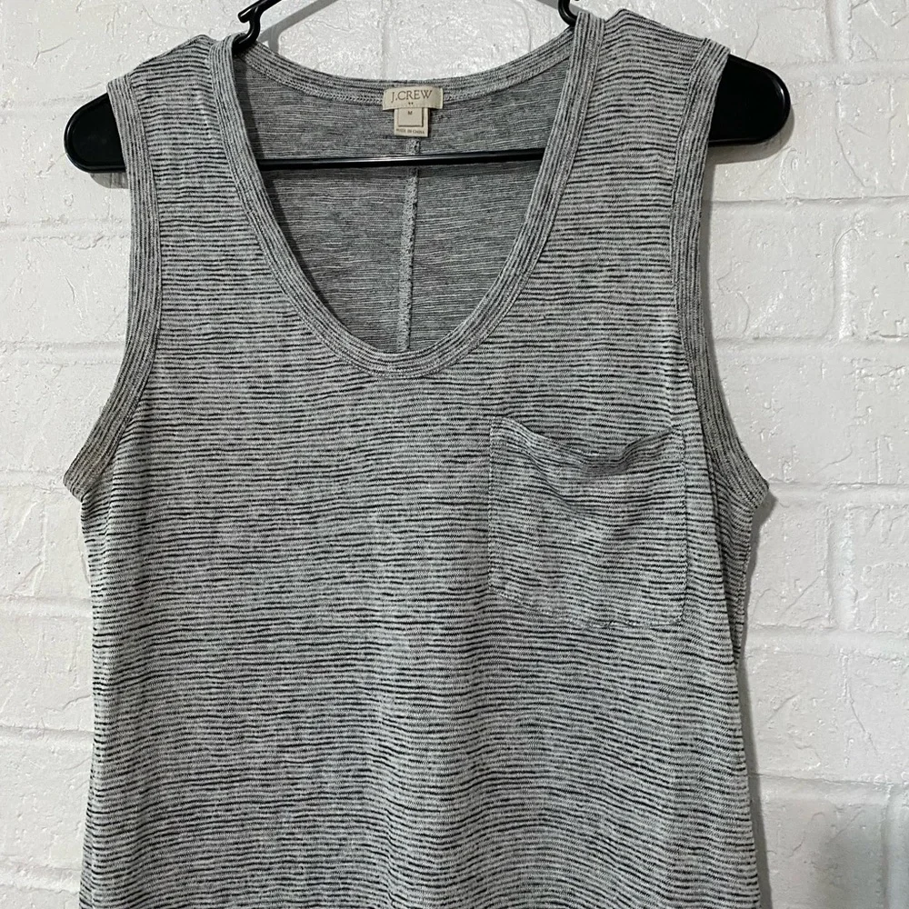 J. Crew Striped Gray Tank Dress